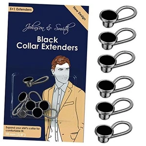 Collar Extenders Stretch Neck Extender for 1/2 Size Expansion of Men Black - Picture 1 of 8