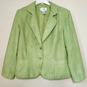 Chadwicks Pitachio Washable Microsuede Lined Button Career Casual Blazer SZ 14 - Picture 1 of 10