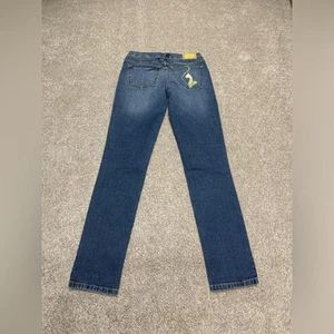 Y2K 00s Grunge Streetwear Embellished Bling Baby Phat Skinny Jeans Gr. 3 Low Rise - Bild 1 von 13