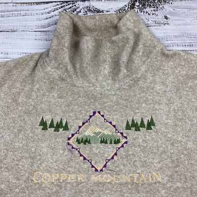 De Colección Años 90 Cobre Montaña Esquí Simulado Cuello Sudadera Polar Pullover Hecho en EE. UU. Talla M/L Foto 1 de 4