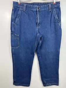 L.L. Bean Natural Fit Cargo Jeans 100% Cotton Dark Wash Denim Men’s 38x30 Blue - Picture 1 of 17