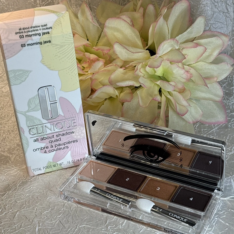 Clinique All About Shadow Quad - 03 MORNING JAVA Neutral Full Size NIB Free Ship - Image 1 of 1