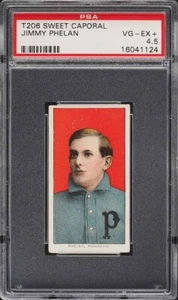 1909-11 T206 Jimmy Phelan Providence, SWEET CAPORAL 350/30 PSA 4.5 VGEX+ - Picture 1 of 2