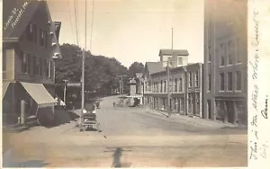 Foxcroft ME Lincoln Street Storefronts Horse & Wagon Real Photo Postcard - Picture 1 of 2