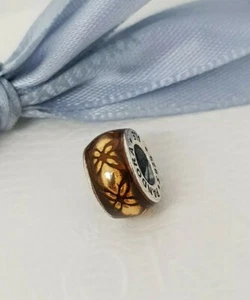 Authentic Pandora Golden Dew Floral Enamel Spacer Charm 791034EN29 NEW - Bild 1 von 2