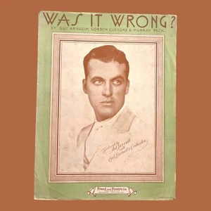 Was It Wrong spartiti musicali vintage art Jarrett Earl Burnetts Orchestra Peck Uke 1931 - Foto 1 di 4