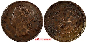 INSEDIAMENTI DELLO STRETTO bronzo Vittoria 1899 1/4 centesimo ottime condizioni + KM# 14 (84) - Foto 1 di 3