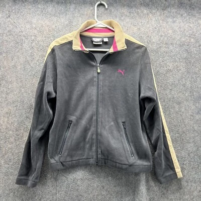 Suéter Puma Mujer Gris Medio Cremallera Completa Bolsillos Cuello Simulado Chaqueta Pista Pana Foto 1 de 4