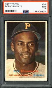 1957 Topps #76 Roberto Clemente - PSA 7