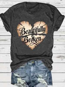Broken And Beautiful Short Sleeve T-Shirt for Women - Picture 1 of 1