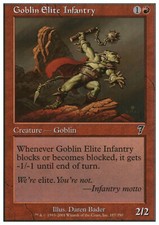 Magic the Gathering MTG Goblin Elite Infantry (187) Seventh Edition   NM