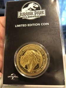 Jurassic Park 25th Anniversary Limited Edition Sammlermünze GOLD NEU T-REX - Bild 1 von 3