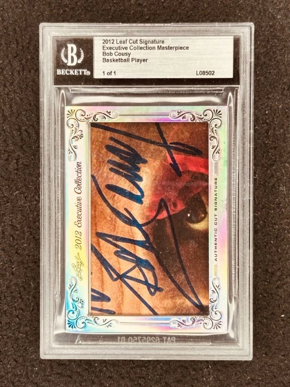 Bob Cousy 2012 Hoja Obra Maestra Corte Firma Autografiado Firmado 1/1 JSA Celtics Foto 1 de 2
