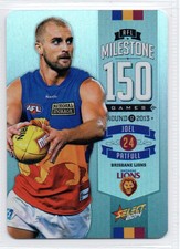 2014 AFL SELECT MILESTONE (150 GAMES) CARD - MG6 Joel PATFULL (BRISBANE)