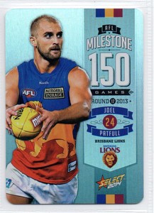 2014 AFL SELECT MILESTONE (150 GAMES) CARD - MG6 Joel PATFULL (BRISBANE)