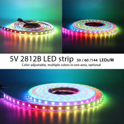 1-5m WS2812B RGB 5050 LED Streifen Strip Lichtleiste Individuell Adressierbar 5V - Bild 1 von 4