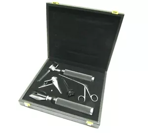Otoscopio de diagnóstico veterinario, kit de oftalmoscopio de 9 piezas con caja de cuero negro - Imagen 1 de 6