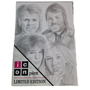 ABBA icon Pics Limited Edition Quality Print From Hand Sketched Drawing - Imagen 1 de 6