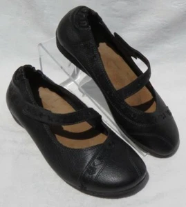 $125 TAOS Women’s Black Leather Mary Jane Low Wedge GRACE Shoes sz 37 US 6.5 7 - Picture 1 of 6