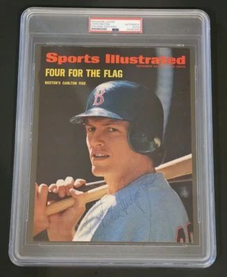 CARLTON FISK Signed Magazine Cover-HALL OF FAME-WHITE SOX-BOSTON RED SOX-PSA - Image 1 of 4