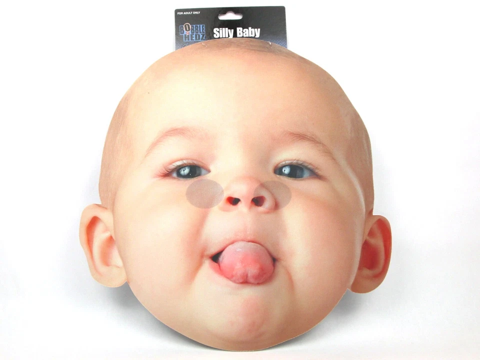 Funny Silly Baby Face Sticking Tongue out HUGE Foam Head Mask Costume Sew70371