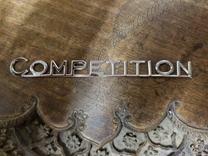 COMPETITION Script BRASS - Chrome Buggati & Other Makes Emblem Medalion - Picture 1 of 3