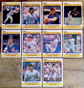 1990 Fleer GIOCATORI DEL DECENNIO 10° anniversario / set completo di (10) NM-MT - Foto 1 di 1