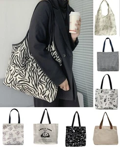 US Women Large Canvas Shoulder Tote Bag Daily School Work Handbag For Everything - Picture 1 of 58