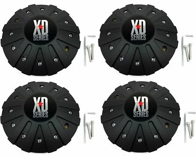 4 NEW KMC XD Series Wheel Center Caps Matte Black FITS ALL XD778 Monster Wheels  - Image 1 of 4