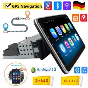 Autoradio 10.1" Android13 GPS Nav WIFI 360° Girevole Schermo Fotocamera 1 DIN DAB - Foto 1 di 20