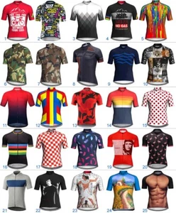Camiseta deportiva de ciclismo manga corta para bicicleta ropa de bicicleta de montaña camisa para montar en carretera con cremallera - Imagen 1 de 78