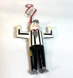 Vintage Midwest Importeure Holz Weihnachtsschmuck Sport Schiedsrichter 3" Neu - Bild 1 von 4