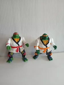 Vintage 1993 TMNT Night Ninja Raphael & Michaelangelo Auto Mutations - Bild 1 von 10