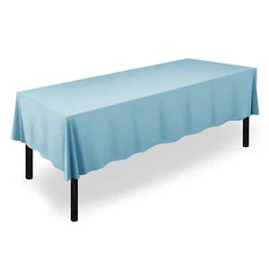 60" x 126" Rectangular Wedding Banquet Polyester Fabric Tablecloth - Baby Blue - Picture 1 of 3