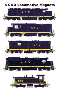 Locomotoras Chesapeake y Ohio azul liso 5 imanes Andy Fletcher - Imagen 1 de 1
