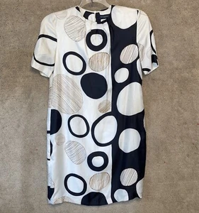 Piazza Sempione Dress Womens  40 US 8 Geometric Shapes 100% Silk MIDI Dress - Picture 1 of 11