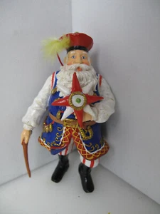 Folk Art Men with Star Christmas Ornament Wood ? 5" H - Picture 1 of 5