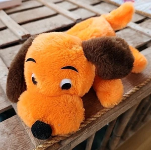 Vintage R. Dakin Drooper Puppy Dog Plush RARE Orange Nut Shells Korea 70's - Picture 1 of 10