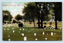 Fort Smith, AR - c1909 CEMETERY VIEW - CIVIL WAR CONFEDERATE HISTORY - POSTCARD