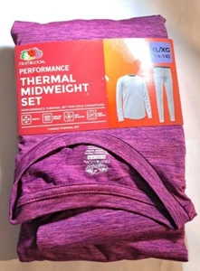 Fruit of the Loom Unisex Thermal Midweight 2 Pc Set Magenta NWT Wicking Sz. M 8 - Picture 1 of 2