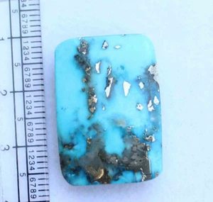 30.70 Ct 18*26.5 Mm Natural Cushion Cabochon Kingman Blue Turquoise Loose Gems - Picture 1 of 4