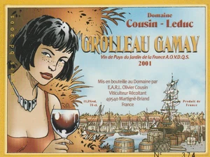 ROLLIN etiquette de vin Grolleau Gamay domaine Cousin Leduc - Picture 1 of 1