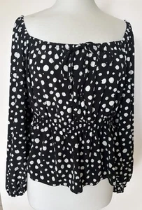 TU WOMAN .. Black and White Spot Gypsy Style Top Size 20 - Picture 1 of 6