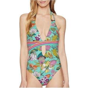 Costume da bagno Trina Turk donna taglia 6 Key West Botanical Plunge pezzo unico - Foto 1 di 11