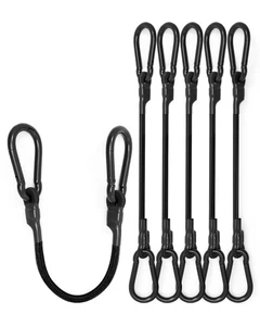 8 Pcs 12 Inch Heavy Duty Carabiner Bungee Cord Outdoor with 190 Lbs Max Break... - Picture 1 of 6