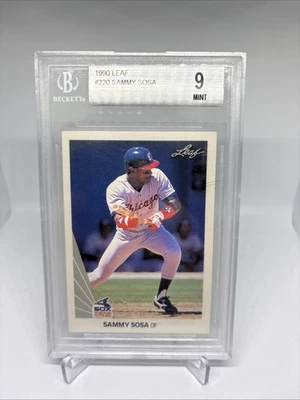 1990 Leaf - #220 Sammy Sosa, Sammy Sosa (RC) BGS graded MINT 9 - Image 1 of 2