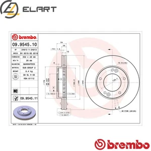 2x BRAKE DISC 09.9545.11 FOR KIA SORENTO/VAN D4CB 2.5L G4JS 2.4L 4cyl SORENTO I - Picture 1 of 9