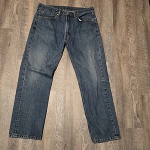 Pantalones de mezclilla para hombre Levi Strauss 505 azul etiqueta roja 35X30 lavado mediano - Imagen 1 de 10