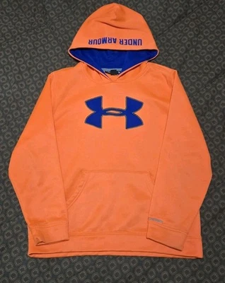 UNDER ARMOUR STORM Niños Azul/Naranja Pullover Sudadera con Capucha YLG Juvenil GRANDE Foto 1 de 4