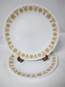 Corelle Pyrex Schmetterling Gold 10 1/4" Essteller 2er Set Vintage Geschirr Retro - Bild 1 von 3